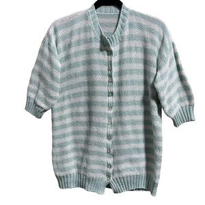 Vintage Women’s Striped Tight Knit Button Cardigan